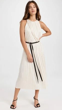Budget ???? 3.1 Phillip Lim Irregular Pleated ???? Dress Unbleached ????