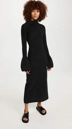 Wholesale ???? Proenza Schouler Midweight Wool Knit ???? Dress Charcoal ????