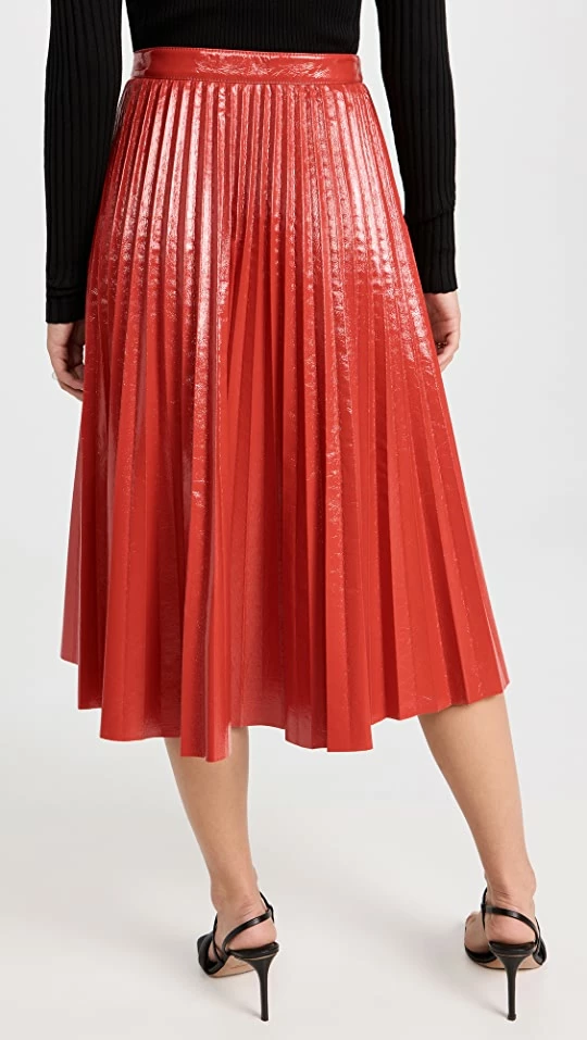 Brand new ???? Proenza Schouler White Label Faux Leather Pleated Midi ???? Skirt Persimmon ???? 2 Brand new ???? Proenza Schouler White Label Faux Leather Pleated Midi ???? Skirt Persimmon ???? - Image 2