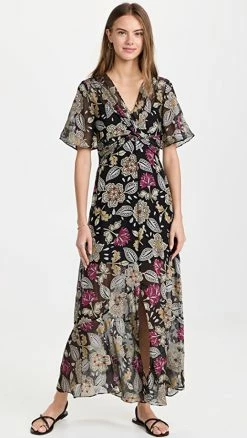 Wholesale ???? Rag & Bone Tamar Floral ???? Dress Black Floral ????