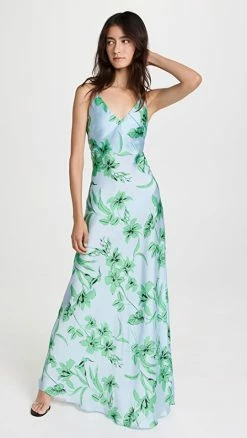 Best Pirce ???? Ramy Brook Floral Printed Rowe ???? Dress Capri Green Combo ????