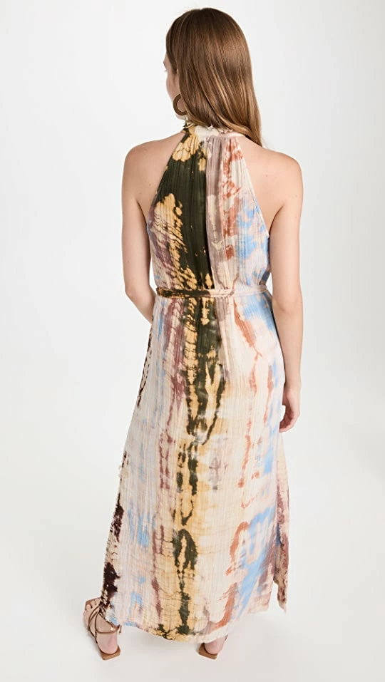 Coupon ???? Raquel Allegra Halter ???? Dress Red Yellow Cliffs Tie Dye ???? 2 Coupon ???? Raquel Allegra Halter ???? Dress Red Yellow Cliffs Tie Dye ???? - Image 2