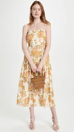Top 10 ⭐ Rebecca Taylor Wild Peony ???? Dress Wild Peony Ivory Combo ????
