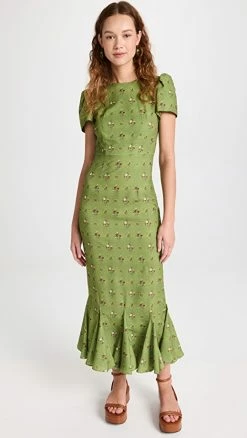 Top 10 ???? RHODE Lulani ???? Dress Needlepoint Bouquet Clover ????