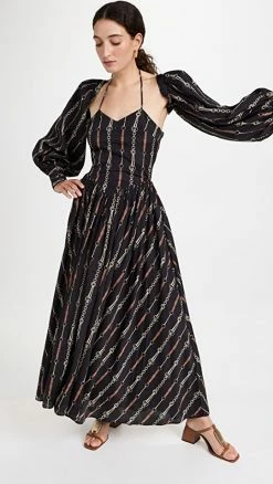 Budget ???? ROKH Halter Strap ???? Dress Chain Print Black ????