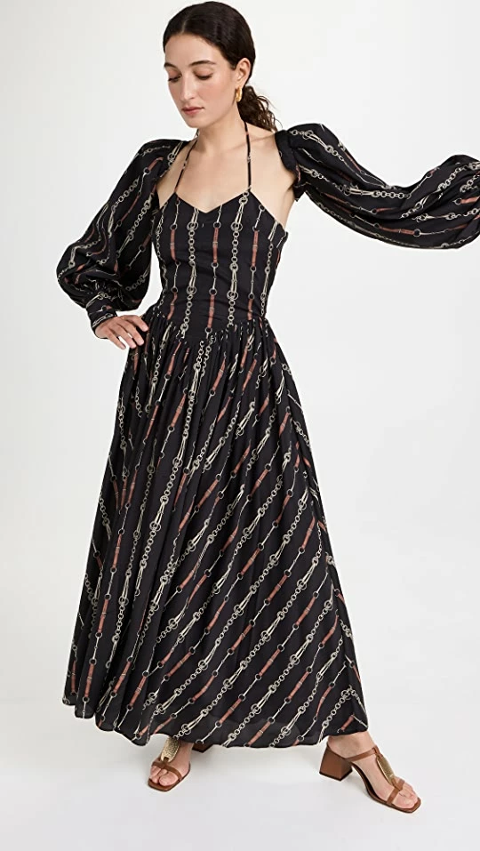 Budget ???? ROKH Halter Strap ???? Dress Chain Print Black ???? 1 Budget ???? ROKH Halter Strap ???? Dress Chain Print Black ????