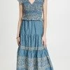 Promo ✨ Sea Smocked Tiered Midi ???? Dress Blue ????