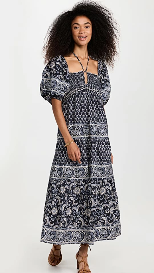 Best Sale ???? Sea Puff Sleeve Tiered ???? Dress Black ???? 1 Best Sale ???? Sea Puff Sleeve Tiered ???? Dress Black ????