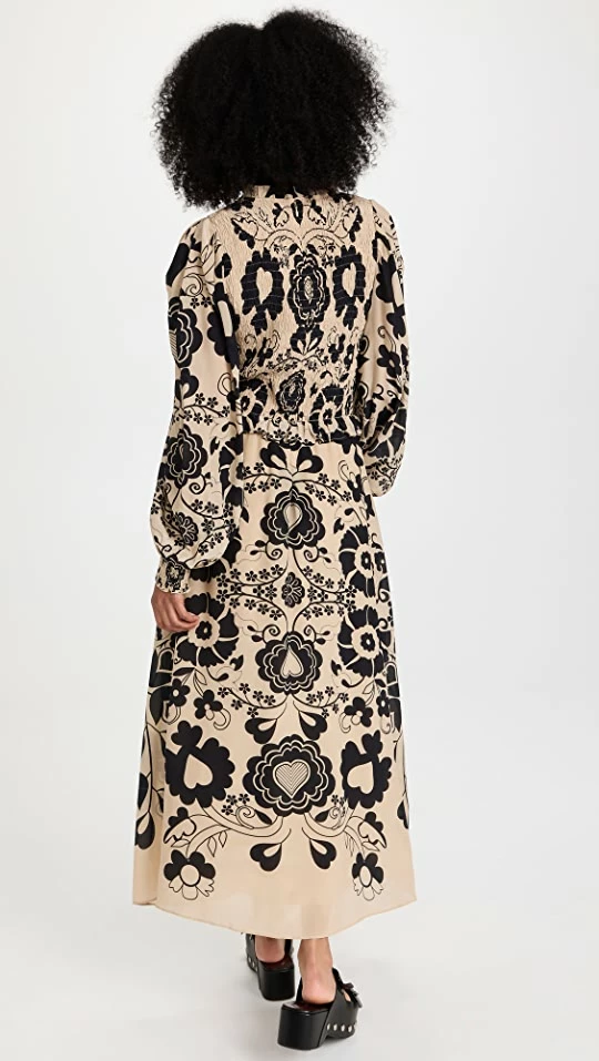 Outlet ???? Sea Edna Print Smocked ???? Dress Ecru ❤️ 2 Outlet ???? Sea Edna Print Smocked ???? Dress Ecru ❤️ - Image 2