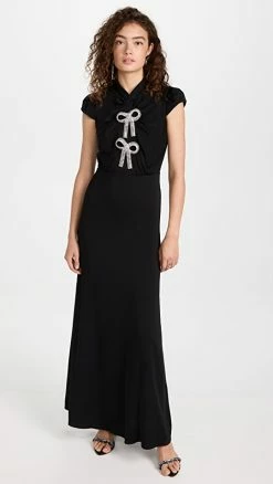 Budget ???? Self Portrait Black Stretch Crepe Maxi ???? Dress ????