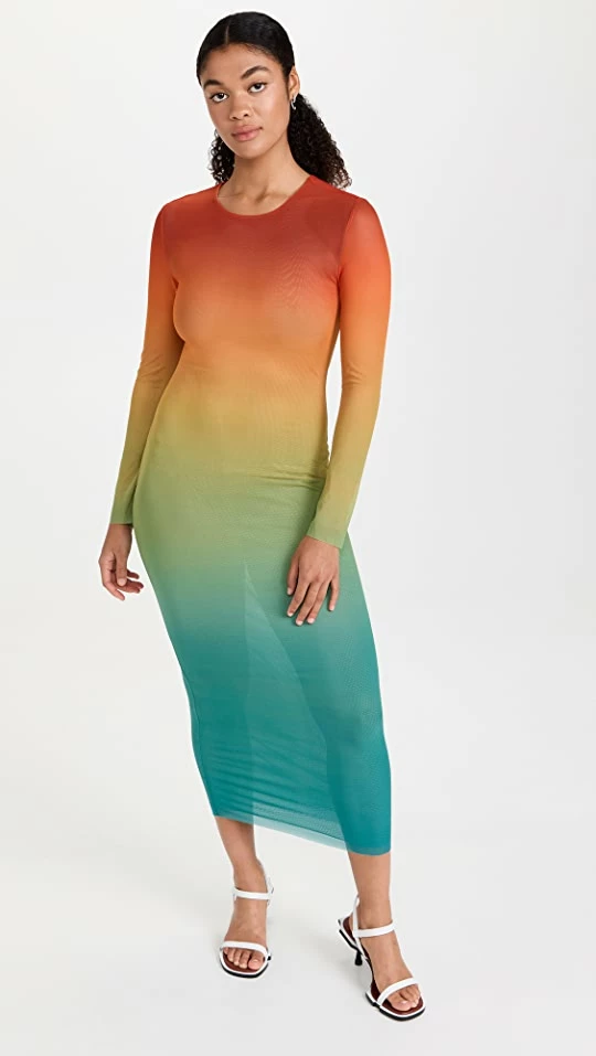 Outlet ???? Self Portrait Ombre Mesh Midi ???? Dress Multicolor ???? 1 Outlet ???? Self Portrait Ombre Mesh Midi ???? Dress Multicolor ????