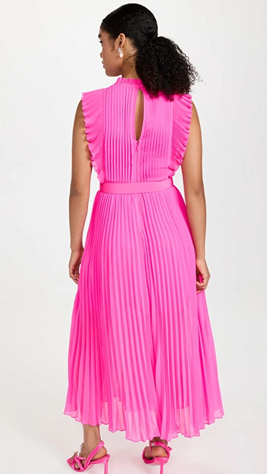 Best deal ⌛ Self Portrait Pink Chiffon Sleeveless Ruffle Midi ???? Dress ???? 2 Best deal ⌛ Self Portrait Pink Chiffon Sleeveless Ruffle Midi ???? Dress ???? - Image 2