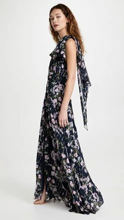 Outlet ???? Shoshanna Caprina ???? Dress Navy/ Lavender Multi ????