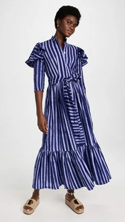 Budget ???? SIKA Kiara ???? Dress Blue And White Stripes ????