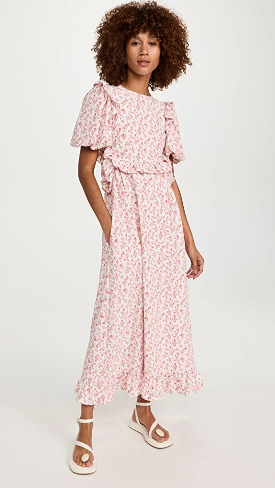 Discount ???? Sister Jane City Flowers Midi ???? Dress Ivory And Peach ???? 1 Discount ???? Sister Jane City Flowers Midi ???? Dress Ivory And Peach ????