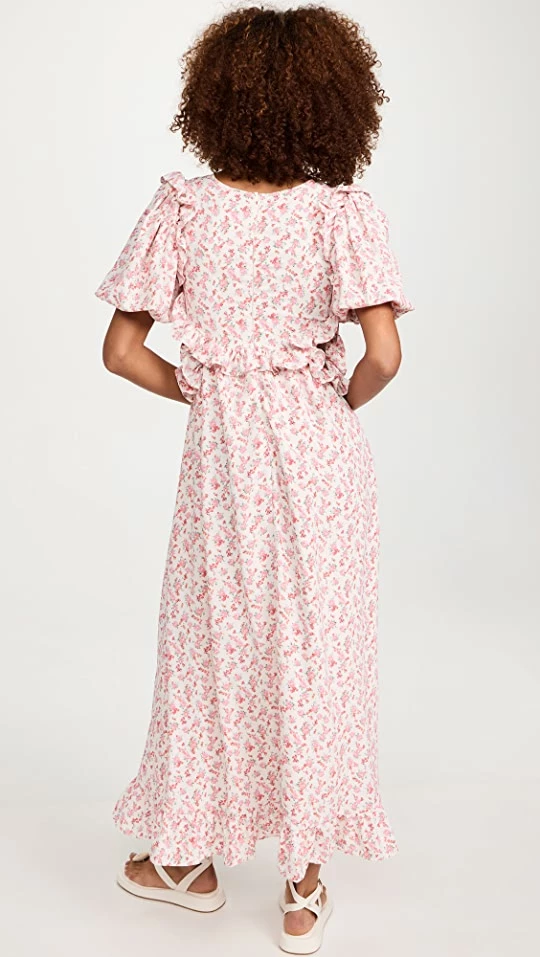 Discount ???? Sister Jane City Flowers Midi ???? Dress Ivory And Peach ???? 2 Discount ???? Sister Jane City Flowers Midi ???? Dress Ivory And Peach ???? - Image 2