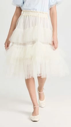 New ???? Simone Rocha Elasticated Layered Tutu ???? Skirt Ivory ????
