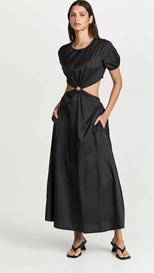 Outlet ???? STAUD Calypso ???? Dress Black ???? 1 Outlet ???? STAUD Calypso ???? Dress Black ????