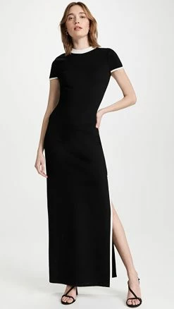 Best Pirce ???? STAUD Limes ???? Dress Black/White ⌛