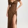 Best Pirce ???? STAUD Lea ???? Dress Leopard ⌛