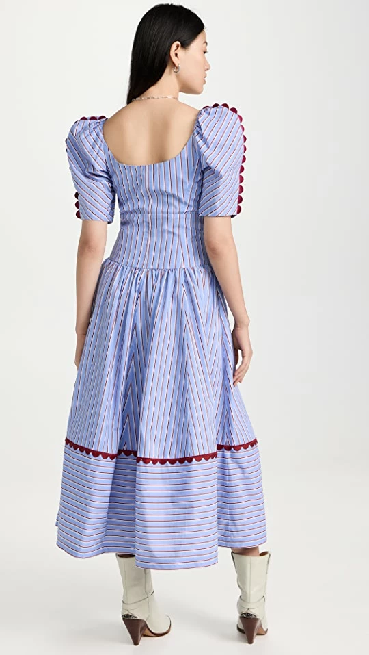 Outlet ???? Silvia Tcherassi Anika ???? Dress Celeste Rouge Stripes ???? 2 Outlet ???? Silvia Tcherassi Anika ???? Dress Celeste Rouge Stripes ???? - Image 2