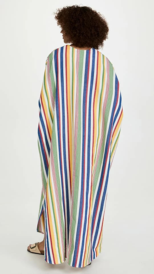New ???? Studio 189 Technicolor Stripe Woven V-neck Caftan Technicolor Rainbow ???? 2 New ???? Studio 189 Technicolor Stripe Woven V-neck Caftan Technicolor Rainbow ???? - Image 2