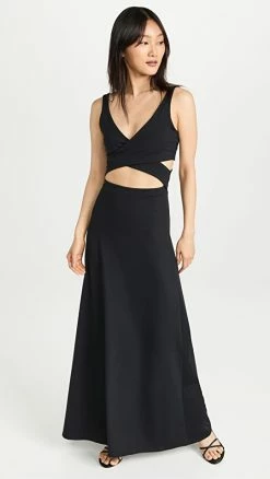 Buy ⌛ Susana Monaco Cross Front Tank ???? Dress Black ????