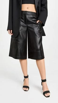 Outlet ???? Tibi Celia Drape Cargo Shorts Black ????