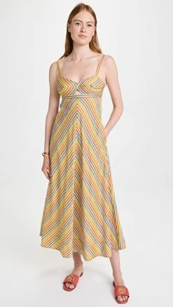Coupon ???? Tory Burch Claire Stripe Cutout ???? Dress Multi ????