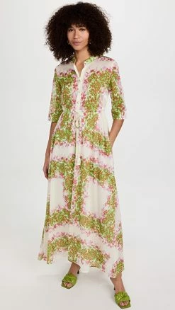 Top 10 ⭐ Tory Burch Printed ???? Shirtdress Rayure Fleurie ????