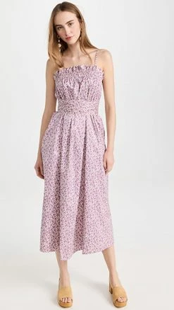 Top 10 ⭐ Tory Burch Ruffle Top ???? Dress Pink Tonal Ditsy ????