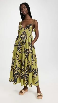 Best Pirce ???? Tanya Taylor Fiorella ???? Dress Avocado Multi ????