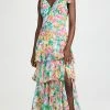 Discount ❤️ WAYF Alma Tiered Midi ???? Dress Watercolor Floral ????
