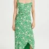 Best Pirce ???? WAYF Malibu Faux Wrap Midi ???? Dress Kelly Daisy Floral ????