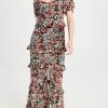 Coupon ???? WAYF Cici Bustier Tier Maxi ???? Dress Black Allover Floral ????