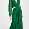 Hot Sale ???? WAYF Cut Out Tiered Maxi ???? Dress Pine Green ????