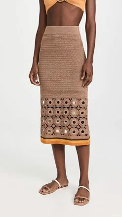 Coupon ❤️ Wales Bonner Marimba Crochet ???? Skirt Camel ????