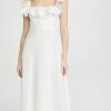 Cheapest ???? Zimmermann Rosa Ruffle Neck Long ???? Dress Ivory ????