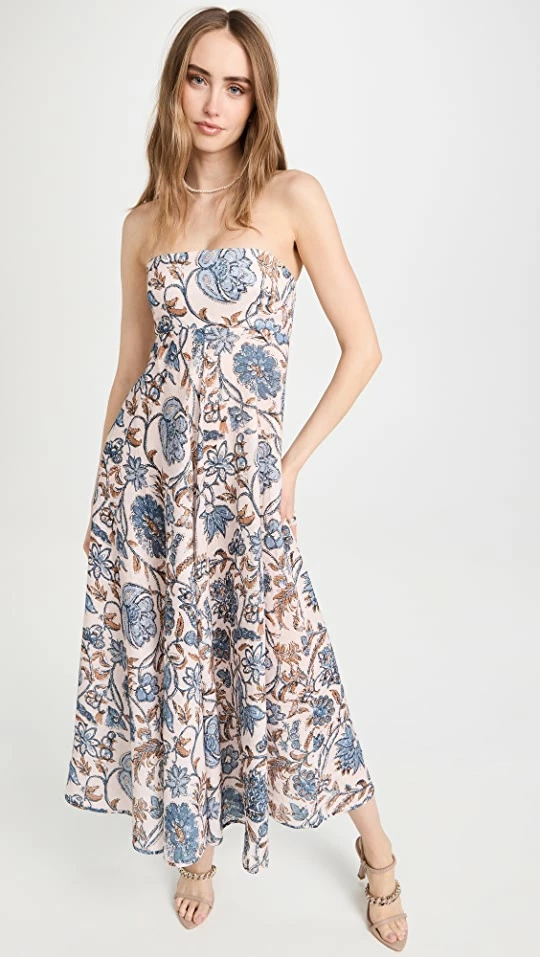Discount ???? Zimmermann Vitali Bandeau Midi ???? Dress Cornflower Floral ???? 1 Discount ???? Zimmermann Vitali Bandeau Midi ???? Dress Cornflower Floral ????
