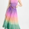 Wholesale ???? Zimmermann Cira Shirred Midi ???? Dress Green Purple Ombre ⭐